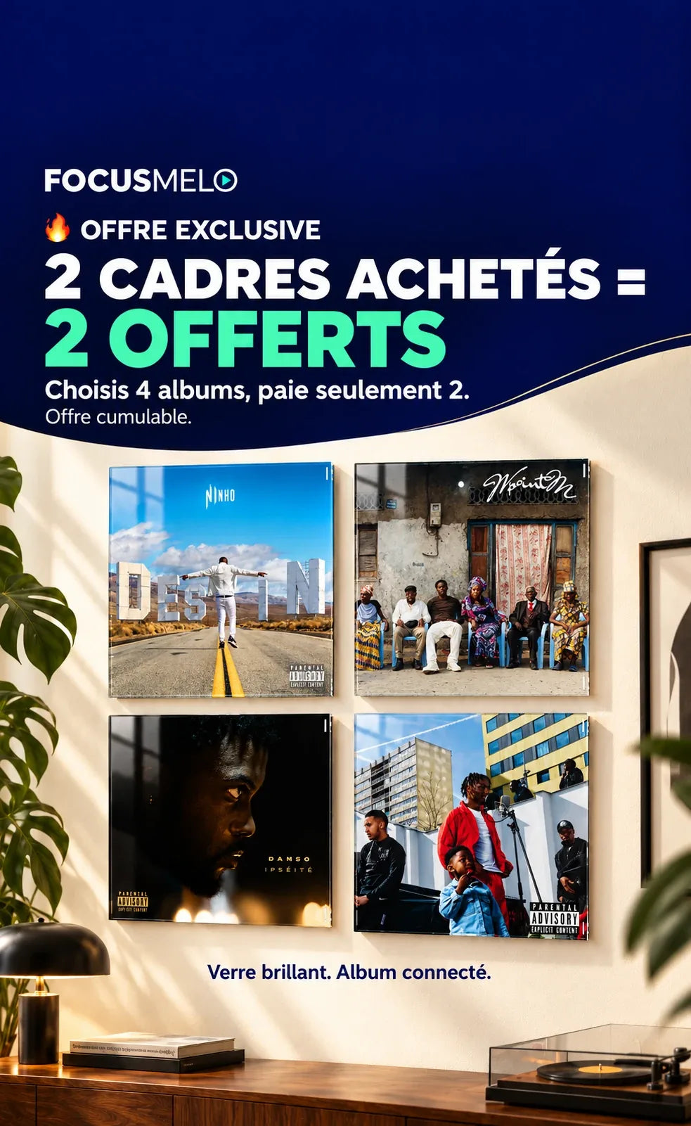 FocusMelo : 2 cadres achetés = 2 offerts, choisis 4 albums et paie seulement 2